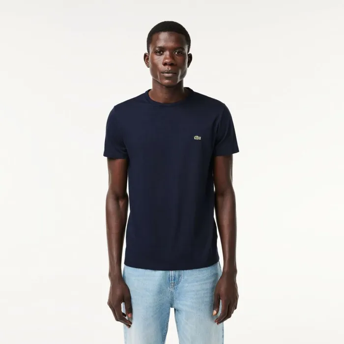 TShirts Men Lacoste Men039s Crew Neck Pima Cotton Jersey TShirt Navy Blue 166 TShirts Men Lacoste Men039s Crew Neck Pima Cotton Jersey TShirt Navy Blue 166