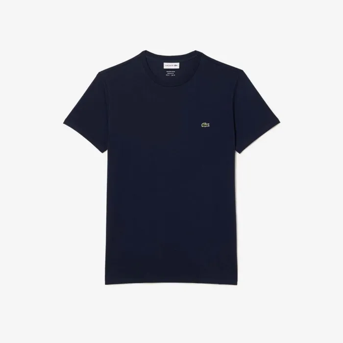 TShirts Men Lacoste Men039s Crew Neck Pima Cotton Jersey TShirt Navy Blue 166