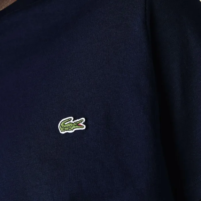 TShirts Men Lacoste Men039s Crew Neck Pima Cotton Jersey TShirt Navy Blue 166