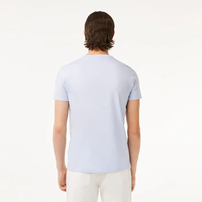 TShirts Men Lacoste Men039s Crew Neck Pima Cotton Jersey TShirt Phoenix Blue J2g