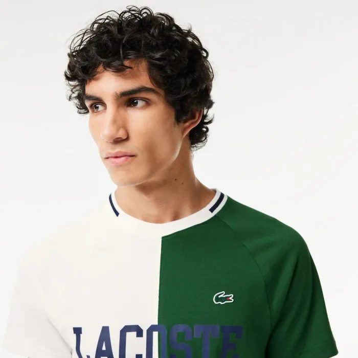 TShirts Men Lacoste Men039s Lacoste Sport X Daniil Medvedev UltraDry Tennis TShirt White Green 737