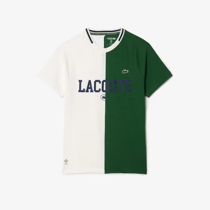 TShirts Men Lacoste Men039s Lacoste Sport X Daniil Medvedev UltraDry Tennis TShirt White Green 737