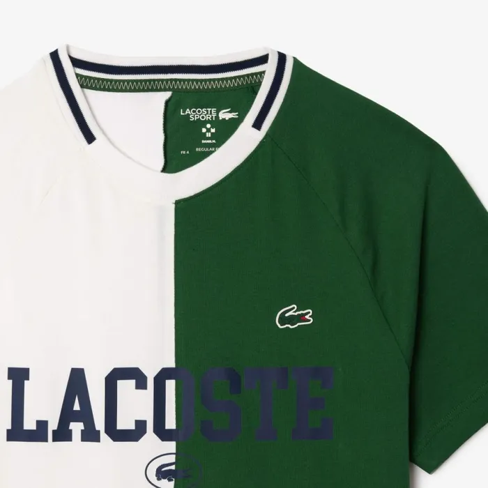 TShirts Men Lacoste Men039s Lacoste Sport X Daniil Medvedev UltraDry Tennis TShirt White Green 737