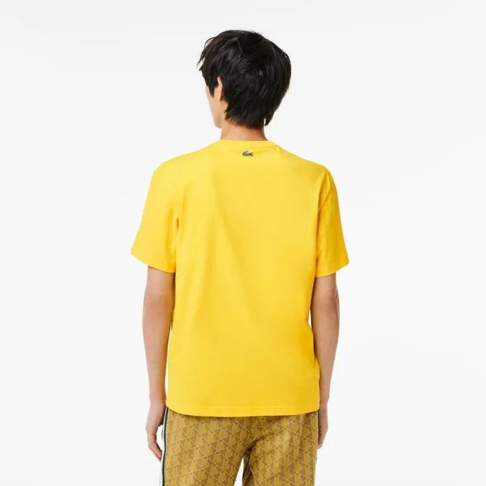TShirts Men Lacoste Men039s Regular Fit Cotton Monogram TShirt Pistil Yellow C7t