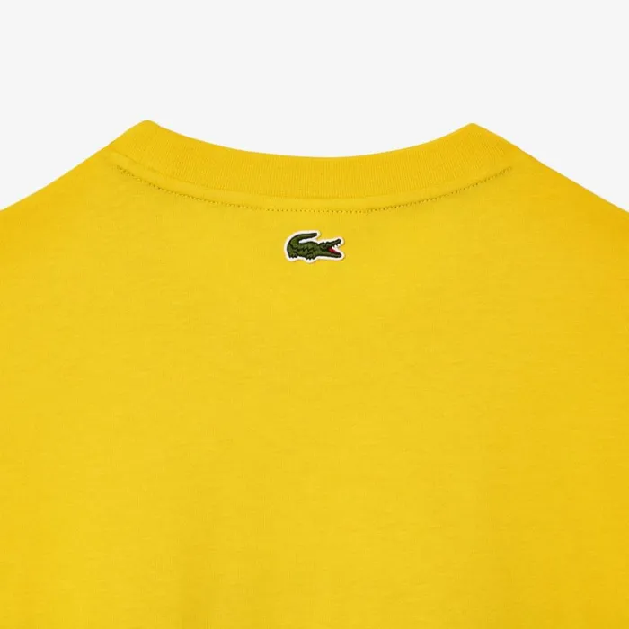 TShirts Men Lacoste Men039s Regular Fit Cotton Monogram TShirt Pistil Yellow C7t