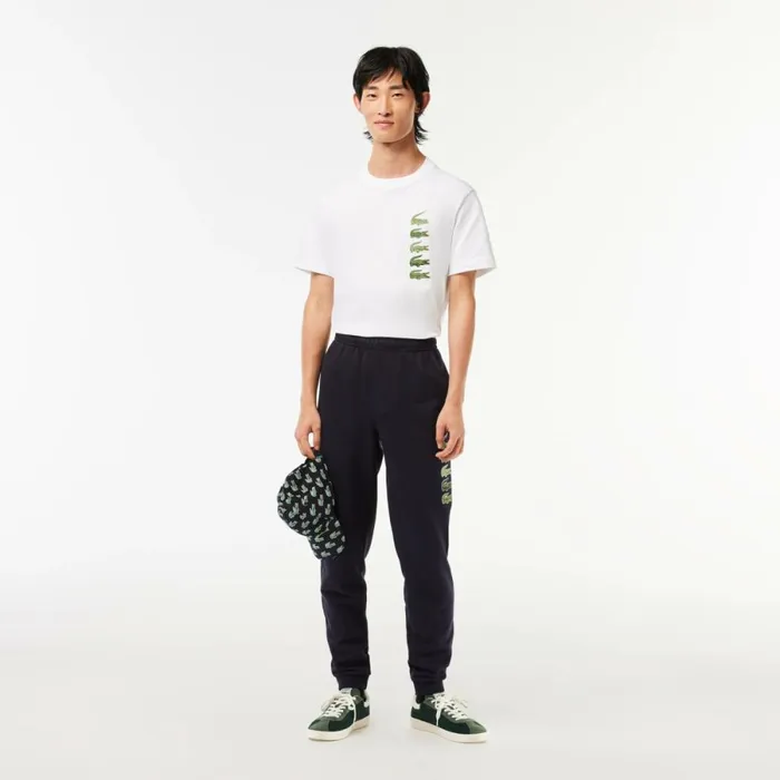 TShirts Men Lacoste Men039s Regular Fit Iconic Croc TShirt White 001