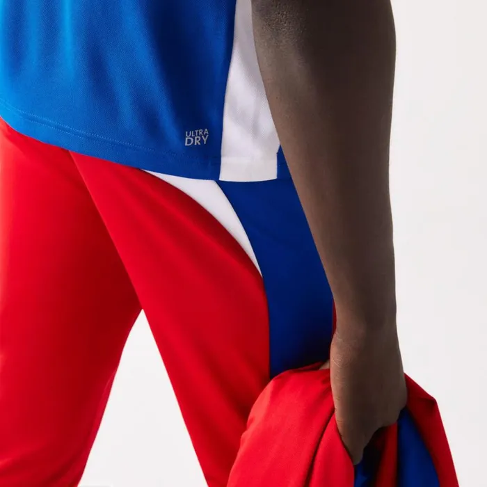 TShirts Men Lacoste Men039s SPORT Crocodile Print Tennis TShirt Blue Red White Yh7