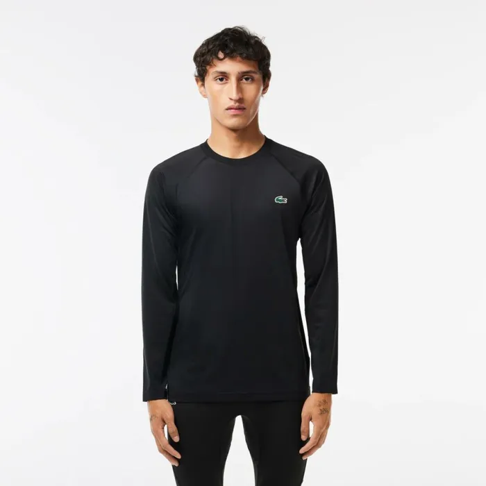 TShirts Men Lacoste Men039s Stretch Jersey Long Sleeve TShirt Black 031