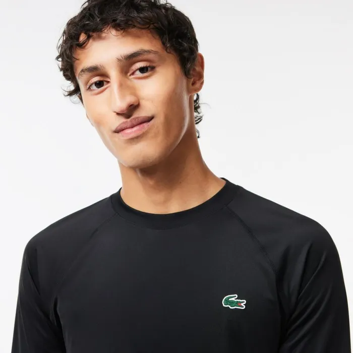 TShirts Men Lacoste Men039s Stretch Jersey Long Sleeve TShirt Black 031