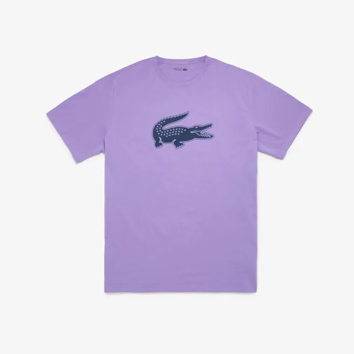 TShirts Men Lacoste Mens SPORT Tall Fit Print Cotton TShirt Purple Navy Blue W87 TShirts Men Lacoste Mens SPORT Tall Fit Print Cotton TShirt Purple Navy Blue W87
