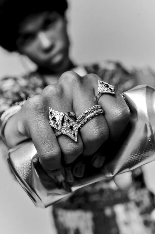 TelugaOnyx Silver Ring Shoes and Accessories Baandsh Jewelry