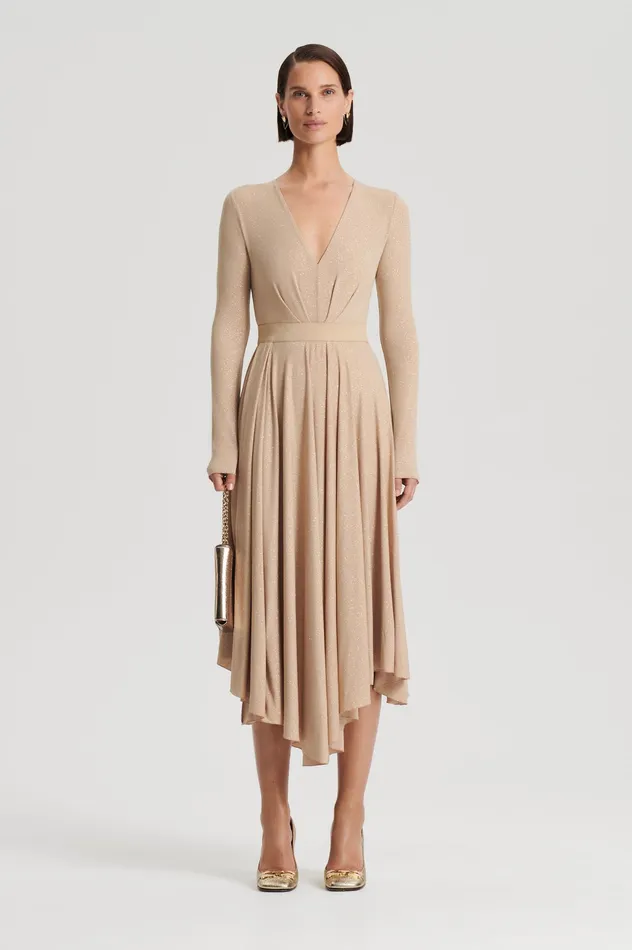 TINSEL DRAPE SKIRT CHAMPAGNE Skirts Scanlan Theodore Women