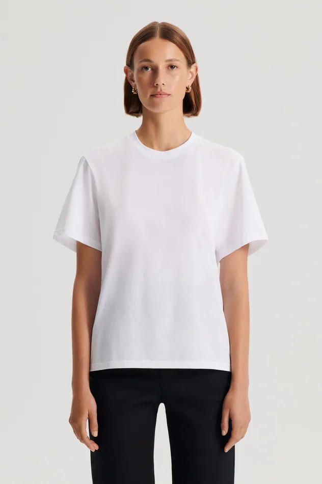 Tops Scanlan Theodore Women MERCERISED LOOSE FIT TSHIRT WHITE