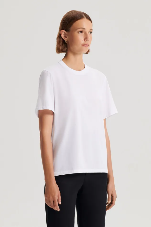 Tops Scanlan Theodore Women MERCERISED LOOSE FIT TSHIRT WHITE