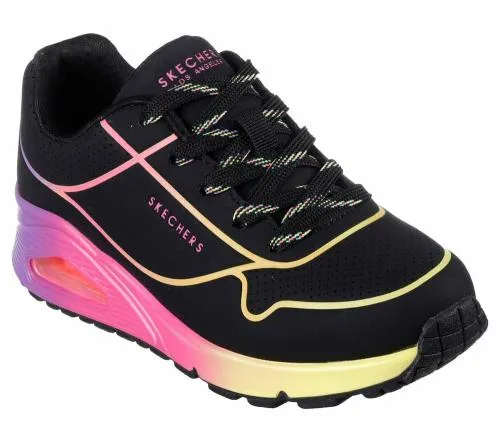 Uno Gen1 8211 Pop Of Neon Black Multi Kids SKECHERS Big Kids UK Sizes 36