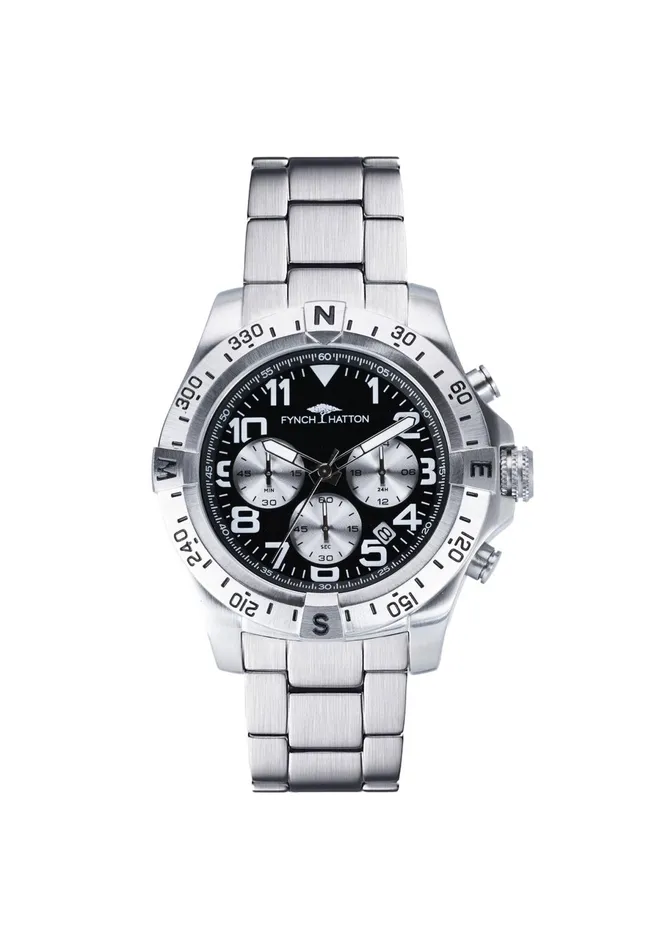 Watch Men FYNCHHATTON Watch With Stainless Steel Band Silver