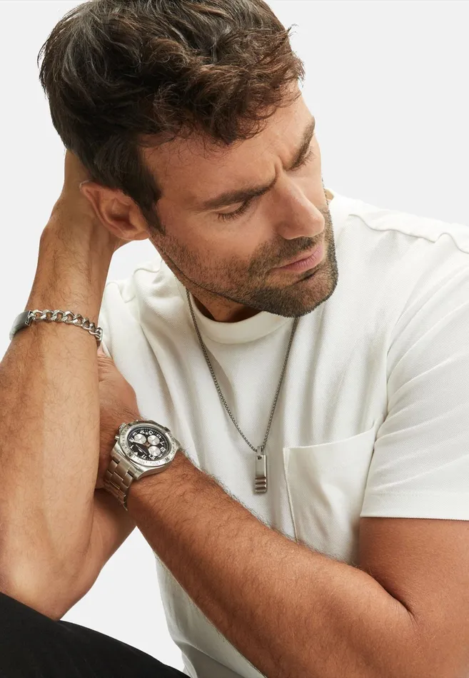 Watch Men FYNCHHATTON Watch With Stainless Steel Band Silver
