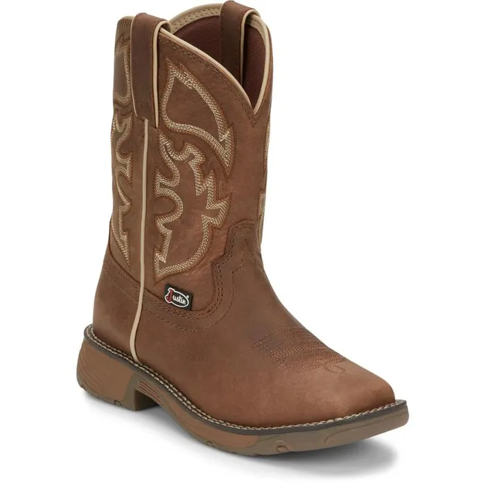 Western Kids Justin Boots Rush Junior Cowboy Boot Brown