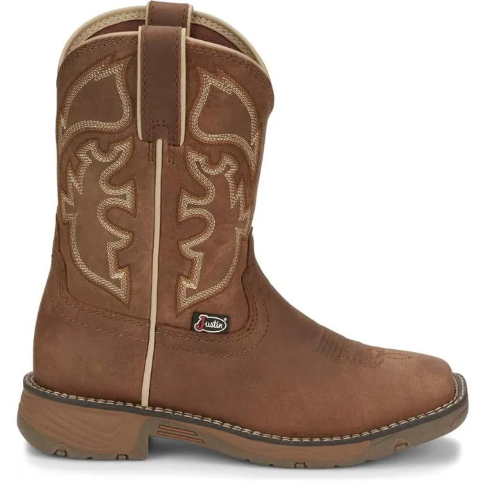 Western Kids Justin Boots Rush Junior Cowboy Boot Brown