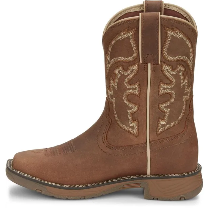 Western Kids Justin Boots Rush Junior Cowboy Boot Brown