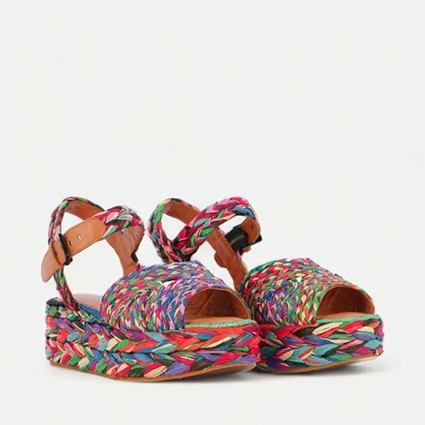 Women AIDA Multicolor Raffia Clergerie Sandals