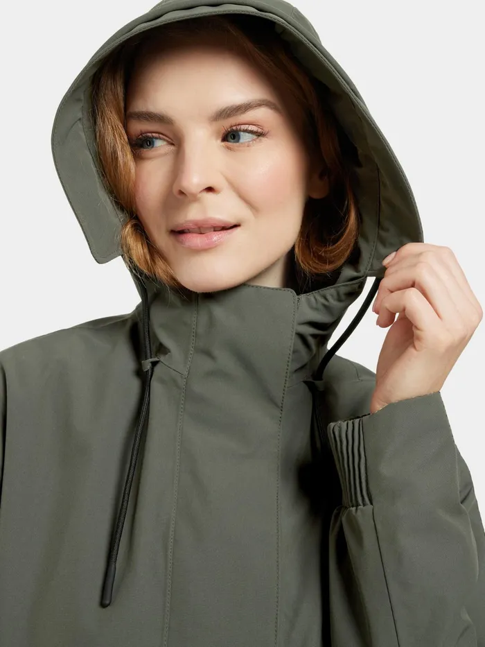 Women Astrid Parka Long Deep Green Didriksons Autumn Jackets