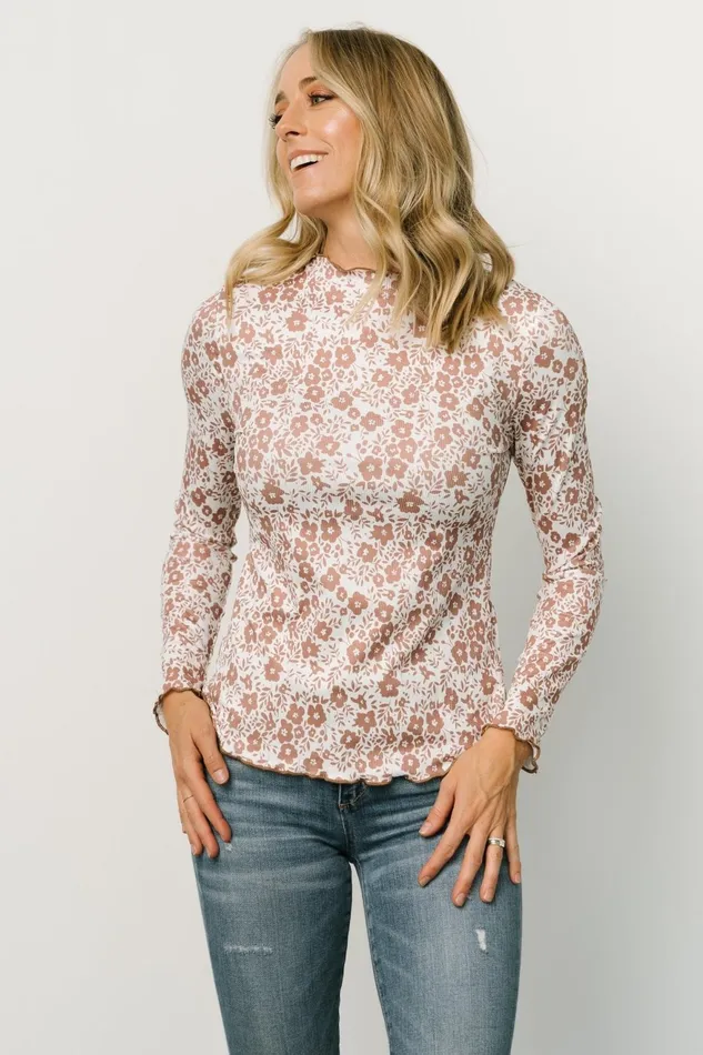 Women Blouses Shirts Baltic Born Gale Ribbed Top Mocha White Women Blouses Shirts Baltic Born Gale Ribbed Top Mocha White