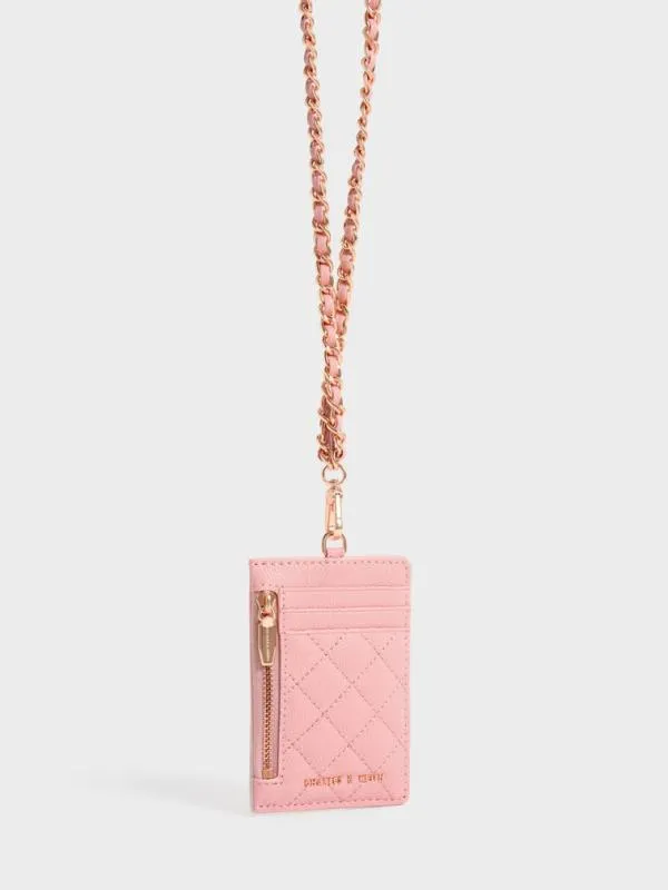 Women Braided Strap Card Holder 8211 Pink CHARLES and KEITH Card Holders
