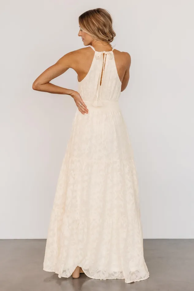 Women Bridal Baltic Born Eilish Embossed Maxi Dress Cream