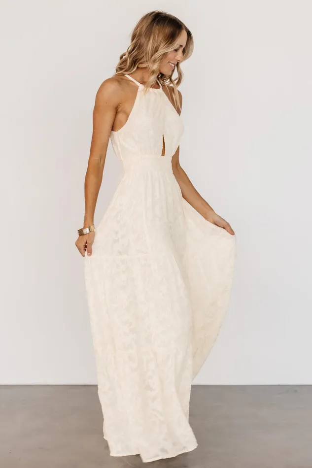 Women Bridal Baltic Born Eilish Embossed Maxi Dress Cream