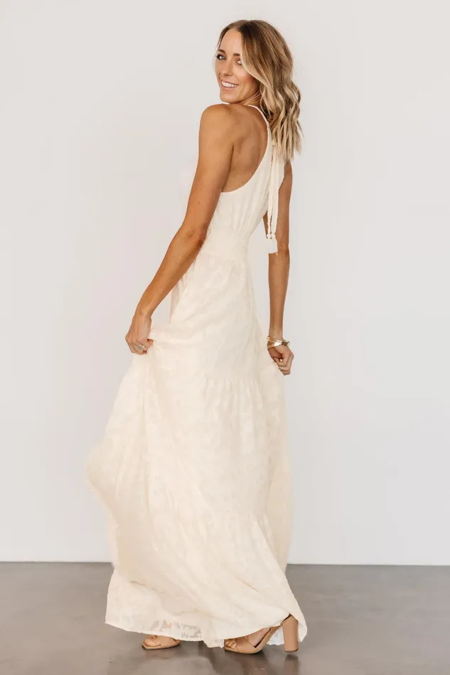 Women Bridal Baltic Born Eilish Embossed Maxi Dress Cream