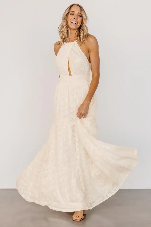 Women Bridal Baltic Born Eilish Embossed Maxi Dress Cream