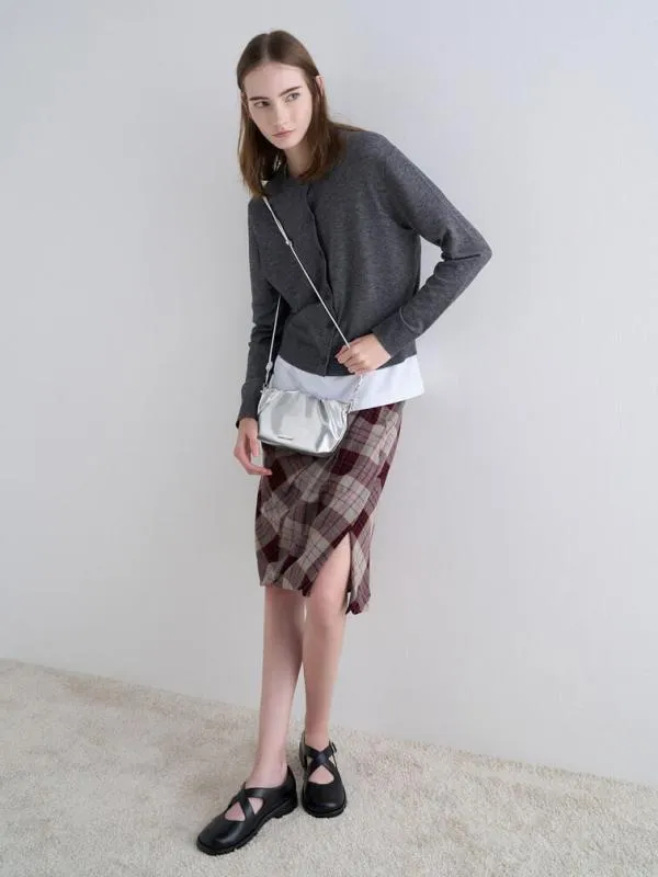 Women Brigette Metallic Ruched ChainHandle Clutch 8211 Silver CHARLES and KEITH Clutches