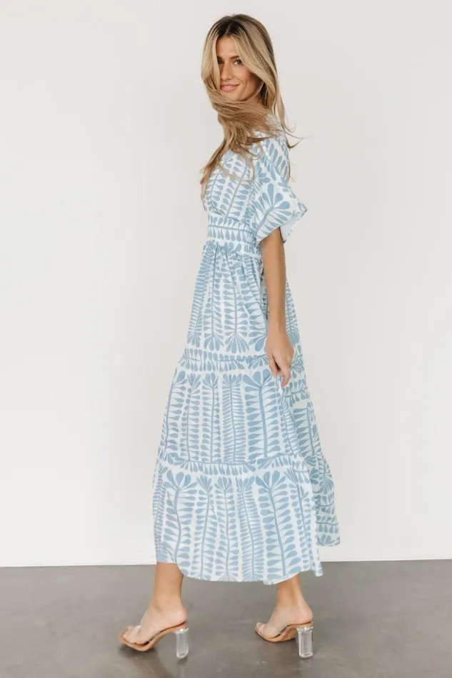 Women Bump Friendly Baltic Born Austin Kimono Dress Blue Print
