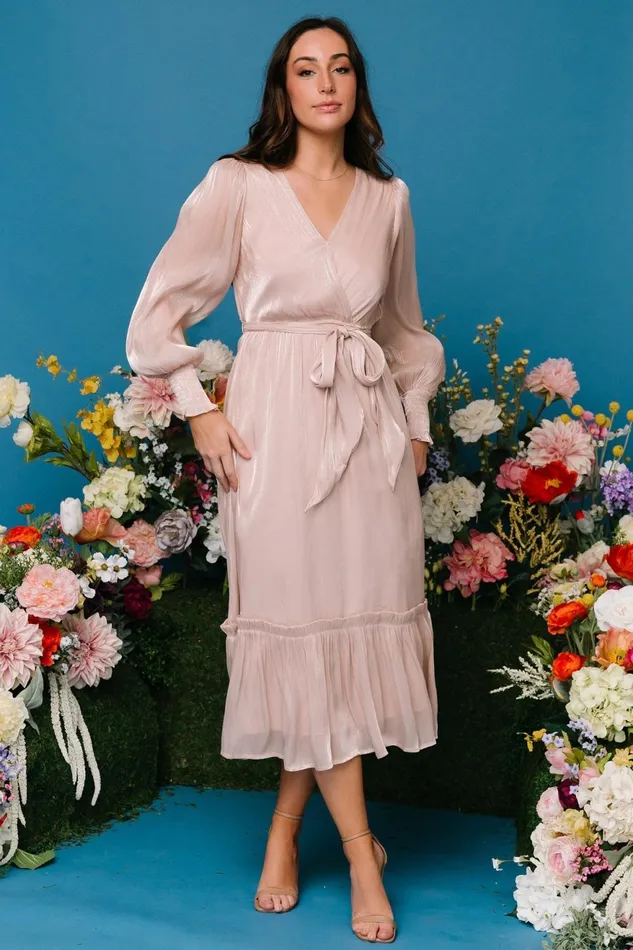 Women Bump Friendly Baltic Born Flynn Midi Dress Champagne