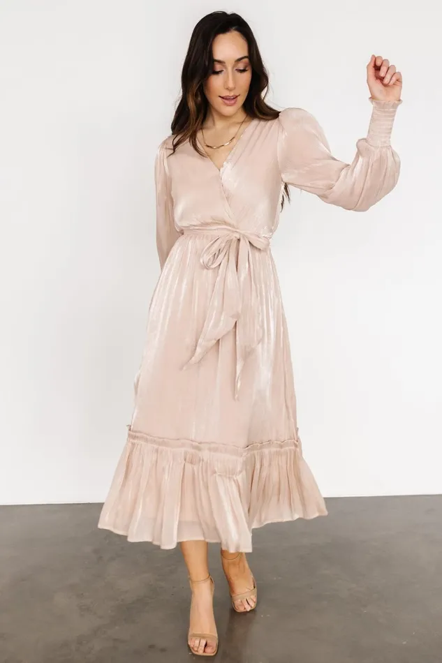 Women Bump Friendly Baltic Born Flynn Midi Dress Champagne