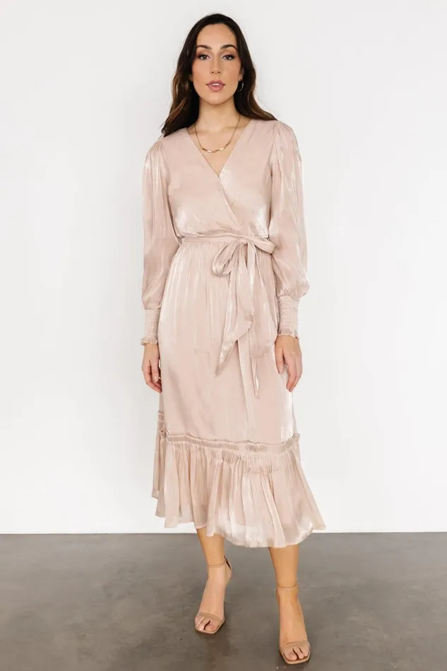 Women Bump Friendly Baltic Born Flynn Midi Dress Champagne