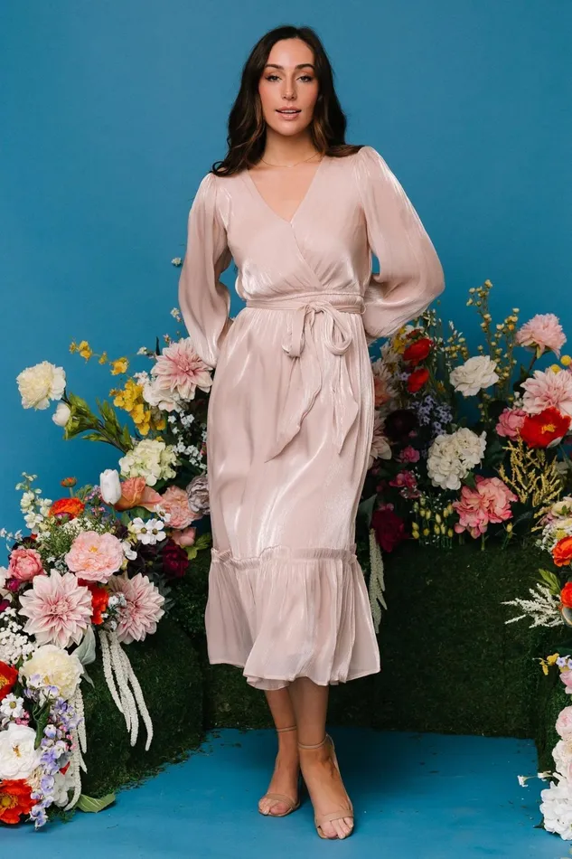 Women Bump Friendly Baltic Born Flynn Midi Dress Champagne