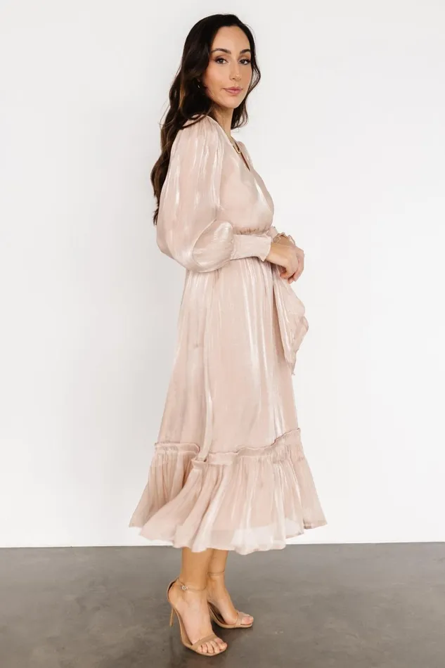 Women Bump Friendly Baltic Born Flynn Midi Dress Champagne