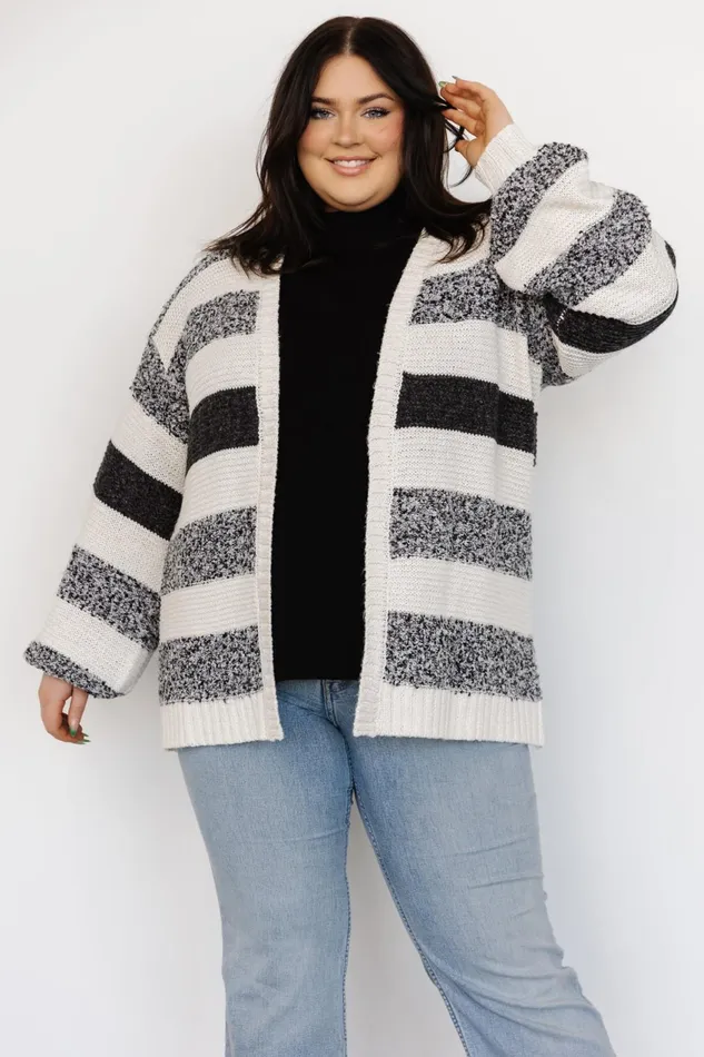 Women Cardigans Baltic Born Banff Stripe Cardigan Black Ivory Women Cardigans Baltic Born Banff Stripe Cardigan Black Ivory