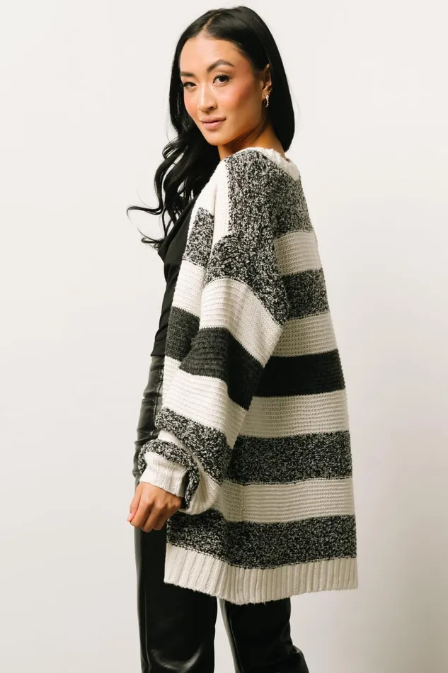 Women Cardigans Baltic Born Banff Stripe Cardigan Black Ivory Women Cardigans Baltic Born Banff Stripe Cardigan Black Ivory