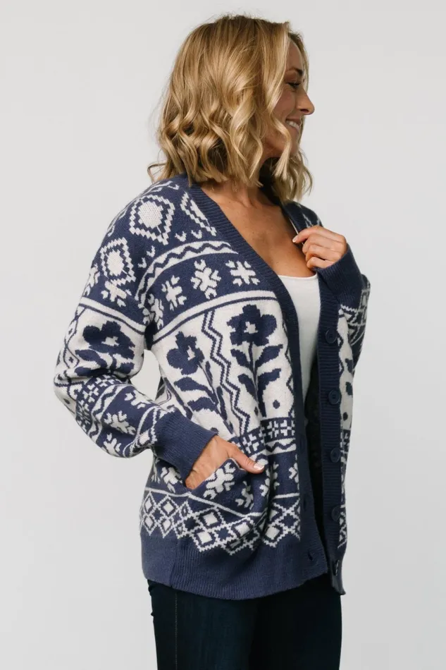 Women Cardigans Baltic Born Jackson Oversized Cardigan Slate Print