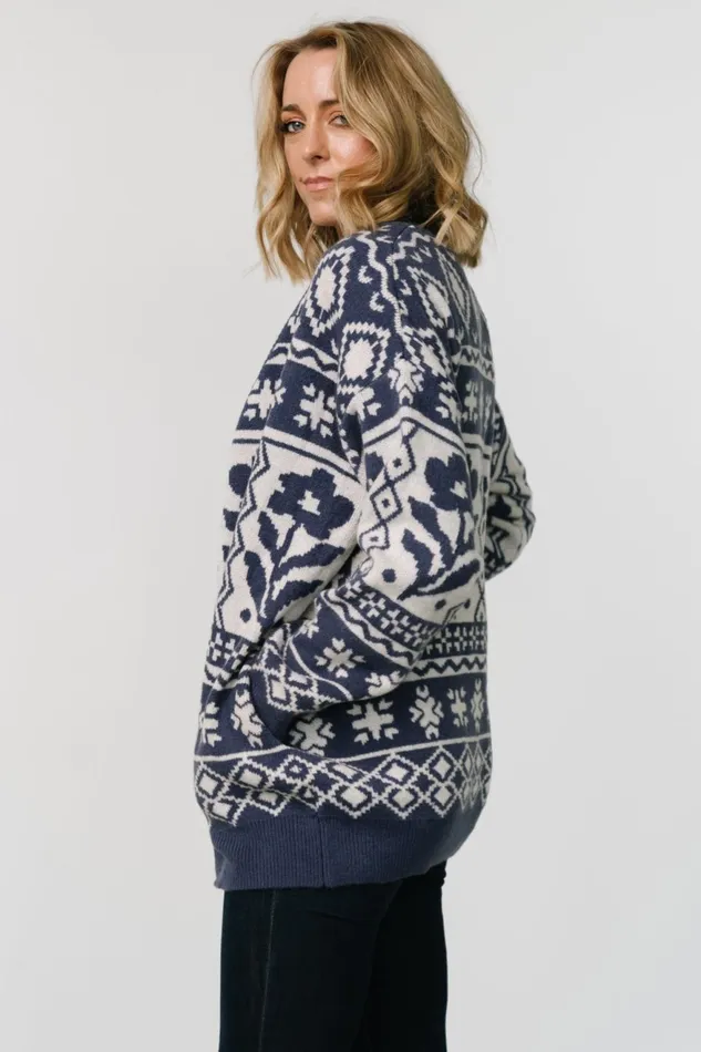 Women Cardigans Baltic Born Jackson Oversized Cardigan Slate Print