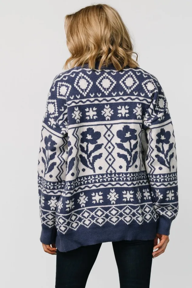 Women Cardigans Baltic Born Jackson Oversized Cardigan Slate Print