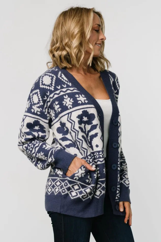 Women Cardigans Baltic Born Jackson Oversized Cardigan Slate Print