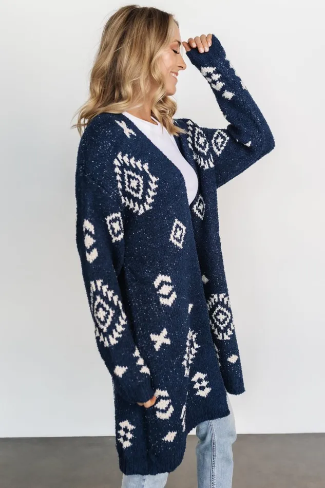 Women Cardigans Baltic Born Missoula Oversized Cardigan Navy Ivory