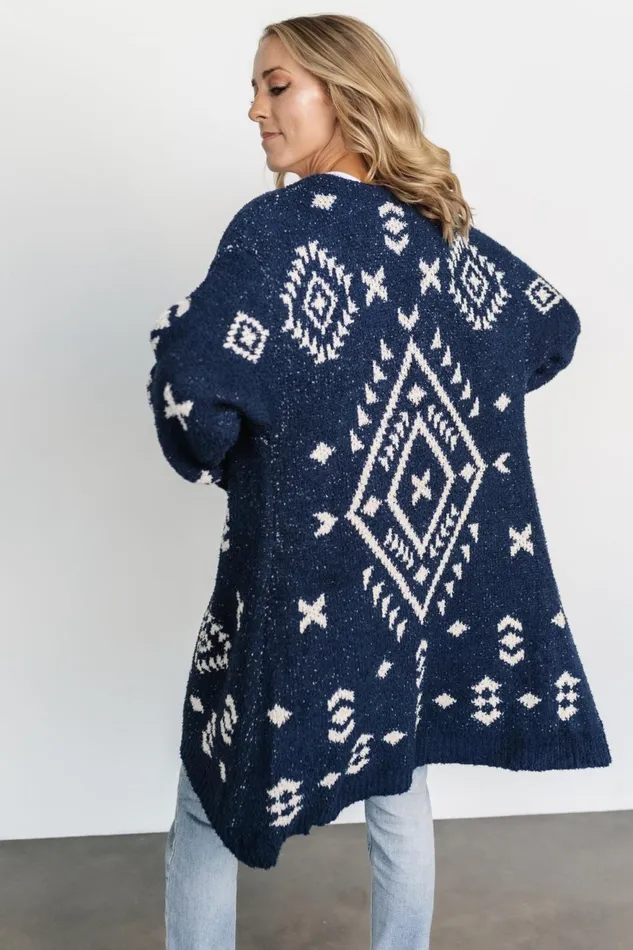 Women Cardigans Baltic Born Missoula Oversized Cardigan Navy Ivory