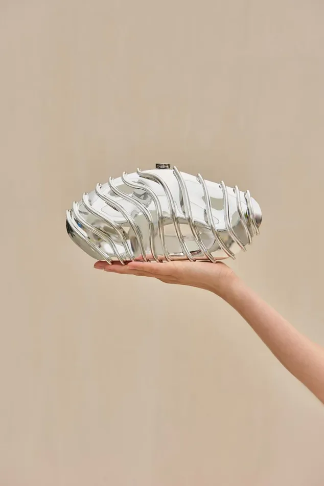 Women Cult Gaia Clutches EZARA CLUTCH 8211 SHINY SILVER