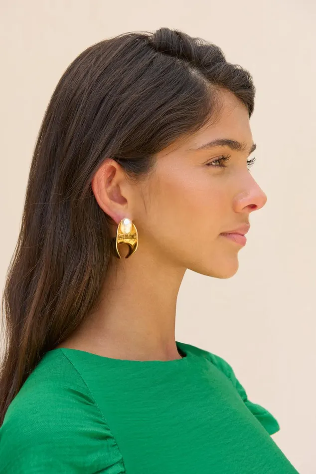 Women Cult Gaia Jewelry SHIRA EARRING 8211 SHINY BRASS