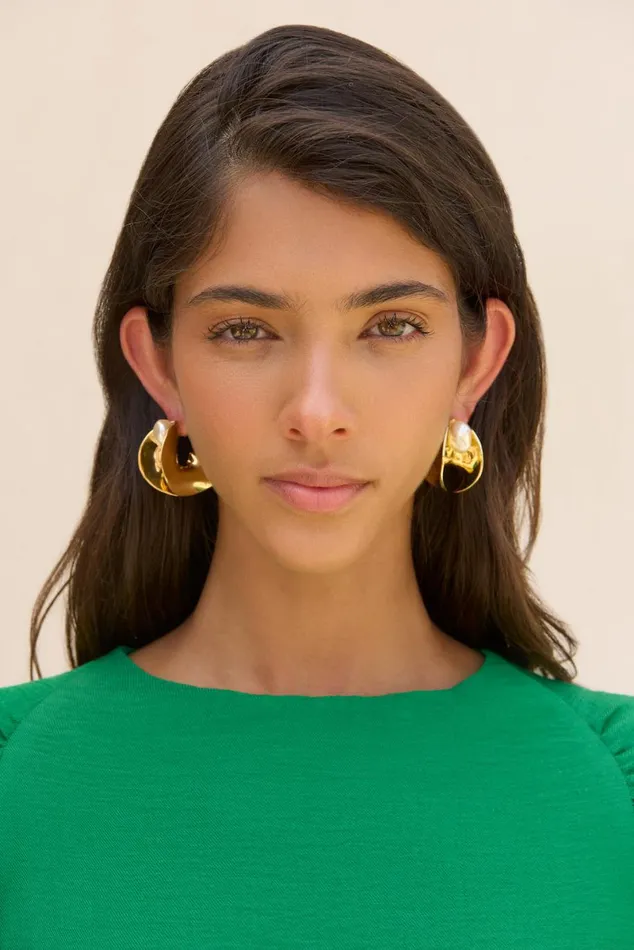 Women Cult Gaia Jewelry SHIRA EARRING 8211 SHINY BRASS